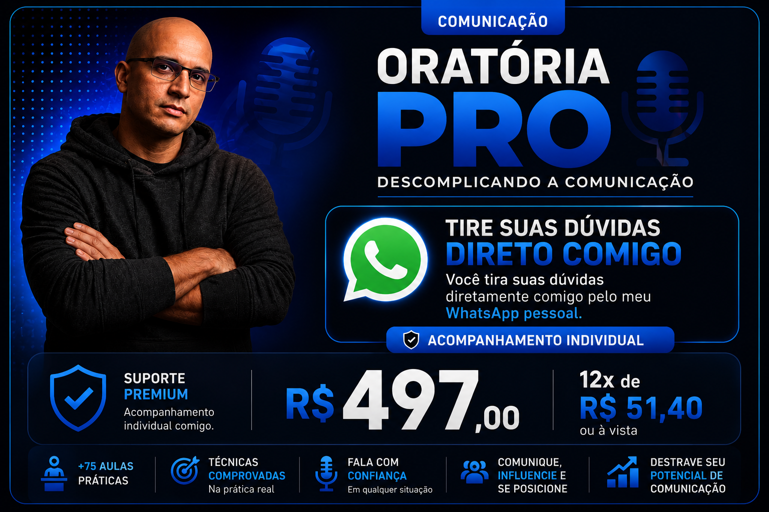 Oratória Pró — versão premium com WhatsApp pessoal